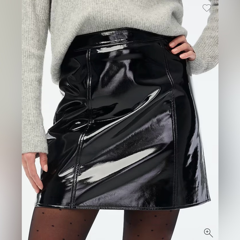 NWT J Crew Factory  Patent Leather Skirt SZ: 0 - Picture 3 of 5